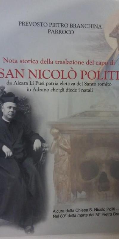 Nota Storica Della Traslazione Del Capo Di San Nicolo Politi Prevosto Pietro Branchina