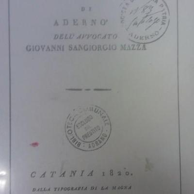 Storia Di Aderno Avvocato Sangiorgio Mazza 1820